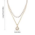 thumbnail image 3 of Pompotops Layered Pearl Necklace Romantic Pearl Choker Necklace Clavicle Chain Necklace Birthday Anniversary Jewelry Gift for Women, 3 of 3