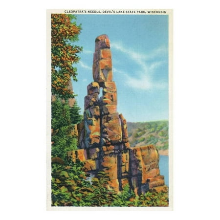 Wisconsin, Devil's Lake State Park View of Cleopatra's Needle Print Wall Art By Lantern