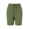 thumbnail image 6 of iHPH7 Bermuda Shorts for Women, Knee Length Shorts Women, Gauze Shorts for Women, Linen Clothing, Womens Shorts Casual, Army Green XXL, 6 of 7
