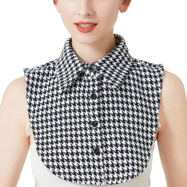 SUTENGDA Faux Col Détachable Demi-Chemise Blouse Faux Col de Poupée Design à Volants pour Femmes Filles