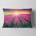 thumbnail image 2 of Designart Blooming Tulips at Sunrise - Photography Throw Pillow - 12x20, 2 of 5