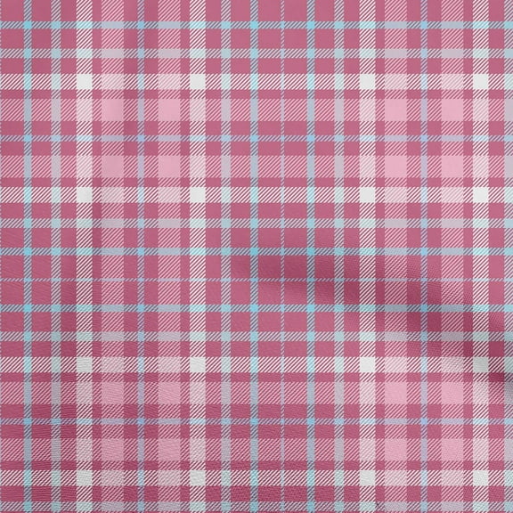oneOone Cotton Cambric Pink Fabric Check Sewing Fabric By The Yard Printed Diy Clothing Sewing Supplies 56 Inch Wide