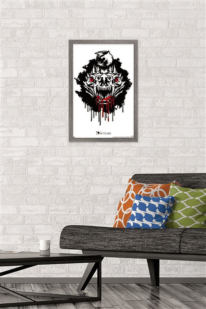 Netflix The Witcher Season 2 - Basilisk Head Wall Poster, 14.725" x 22.375", Framed
