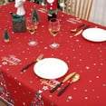thumbnail image 4 of Yesfashion Christmas Tablecloth Rectangular Wipe Clean, Washable Water Resistant Table Cloth with Christmas Tree Print, Red, 60x102 inch, 4 of 4
