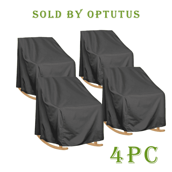 OPTUTUS Fundas para Sillas Mecedoras de Patio, Paquete de 4, 35 x 38 x 29 Pulgadas, Fundas Impermeables de Tela Oxford para Muebles
