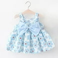 thumbnail image 4 of XXWXYD Girls Bow Suspender Dress Printed First Birthday Outfit Baby Girl Sweet Smocked Dress Cute Elastic Comfort Soft Cotton Play Clothes, 4 of 4