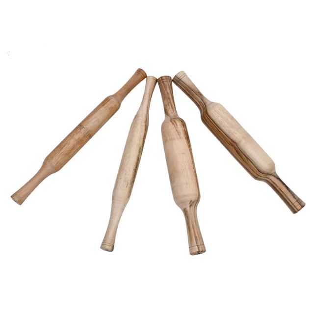Smooth Finish Brown Wooden Belan - Rolling Pin - Belan - Roti Maker - Chappati Roller, Pack Of 4