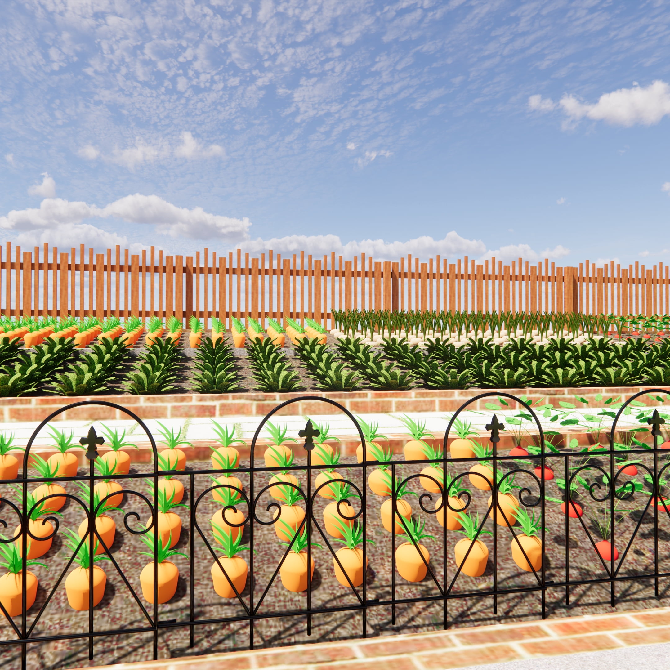 Miniyam Metal Garden Fence, Rustproof, 7 Packs, Pet Barrier, Outdoor Yard Fence, 24"H
