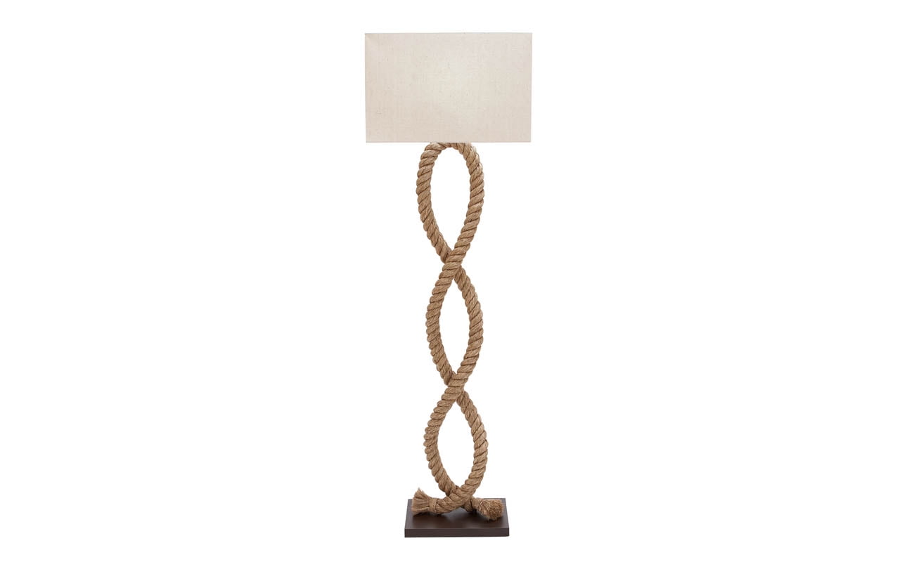 Decmode 20” x 63” Tall Coastal Style Natural Jute Rope Floor Lamp w