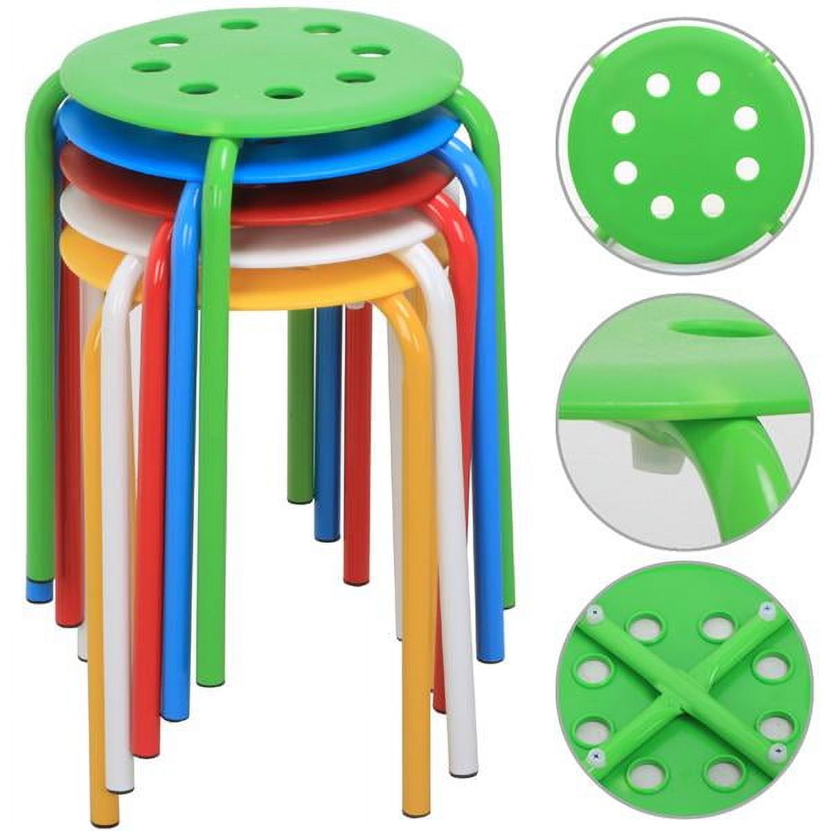 Alden Design Set of 5 Indoor Plastic Stack Stools for Classrooms/ Kitchens/Dorms