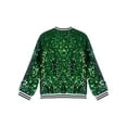 thumbnail image 4 of CHICTRY Kids Girls Boys Metallic Bomber Jacket Outerwear Hip Hop Jazz Dance Tops Costume Green-B 10, 4 of 5