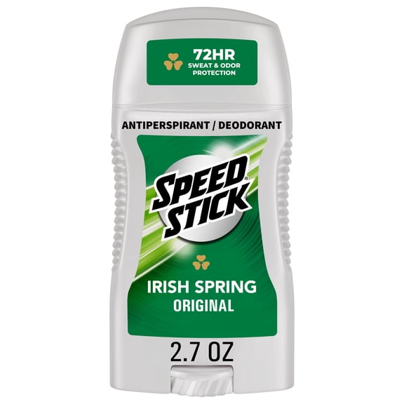 Speed Stick Antiperspirant Deodorant for Men, Irish Spring Scent, 2.7 oz Stick