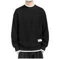 thumbnail image 2 of Yiliang Plus Size Sweaters for Men Fall and Winter Long Sleeve Warm and Thermal Top Clothes ,Black,4XL, 2 of 5