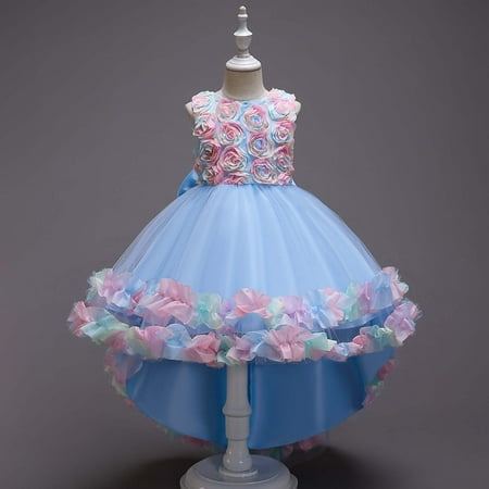 

XMMSWDLA Toddler Girl Clothes Children Dress Girl No Sleeve Princess Dress Flower Tail Dress Skirt Tutu Skirt Net Gauze Dress Canonicals Deals Clearance