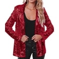 thumbnail image 1 of JFBUJC Blazer à Sequins pour Femmes, Veste Ouverte à Manches Longues, Cardigan de Fête Scintillant, 1 of 5