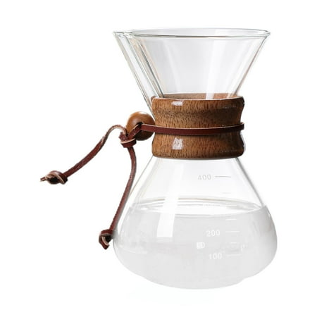 

Glass Carafe Pour Over Coffee Dripper Reusable Filter 400ml No Filter