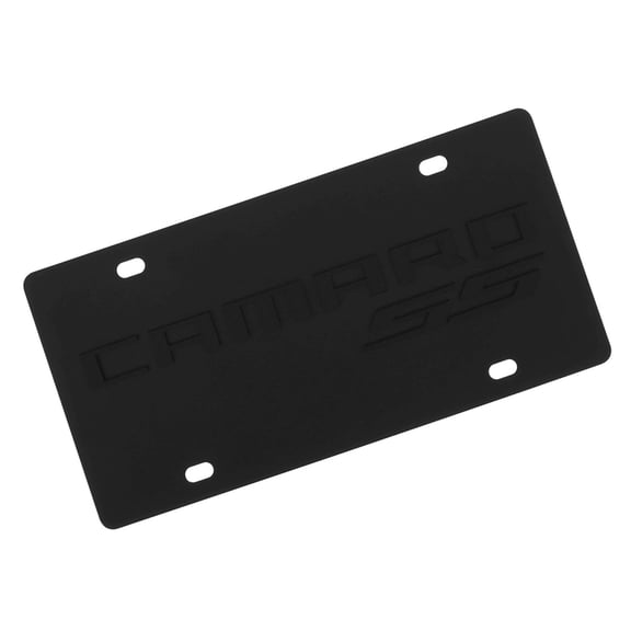 Chevy Camaro SS Logo License Plate (Carbon Black)