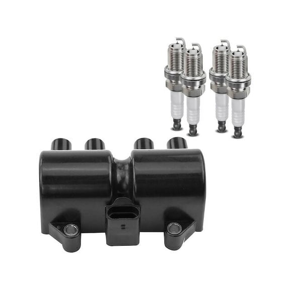 Ignition Coil and Spark Plug Kit 1 - Compatible with 2004 - 2007 Chevy Aveo 1.6L 4-Cylinder 2005 2006