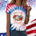 thumbnail image 2 of idosla USA Flag Tee Shirt for Women 4th of July Memorial Day Gift T Shirt Casual Short Sleeve American Proud T-Shirt Tops (Dark Blue, M), 2 of 7