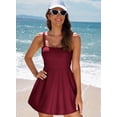 thumbnail image 4 of DOKOTOO Women's Swim Dress Removable Pad One Piece Swimsuit Modest Bathing Suits Swimdress with Shorts, 4 of 11