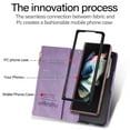 thumbnail image 4 of Decase Leather Wallet Case for Samsung Galaxy Z Fold 5,Large Capacity 9 Card Slots Zipper Pocket Kickstand Magnetic Clasp Lanyard Shockproof Flip Case for Galaxy Z Fold 5,Purple, 4 of 9