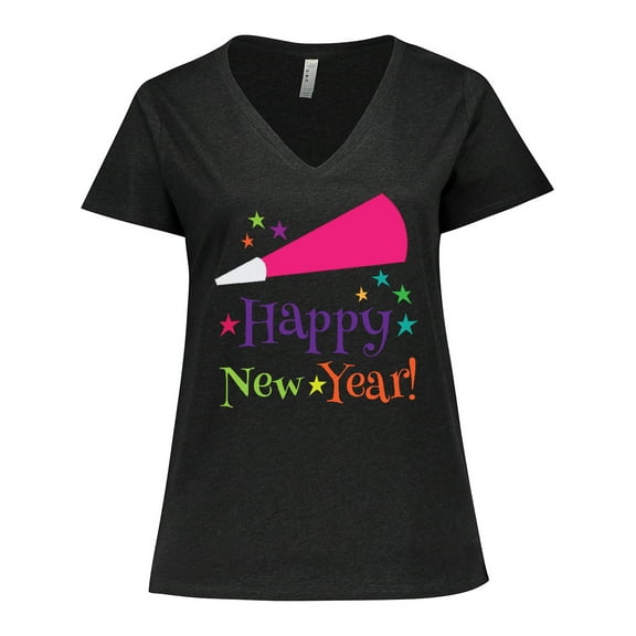 Inktastic Happy New Year Party Women's Plus Size V-Neck T-Shirt
