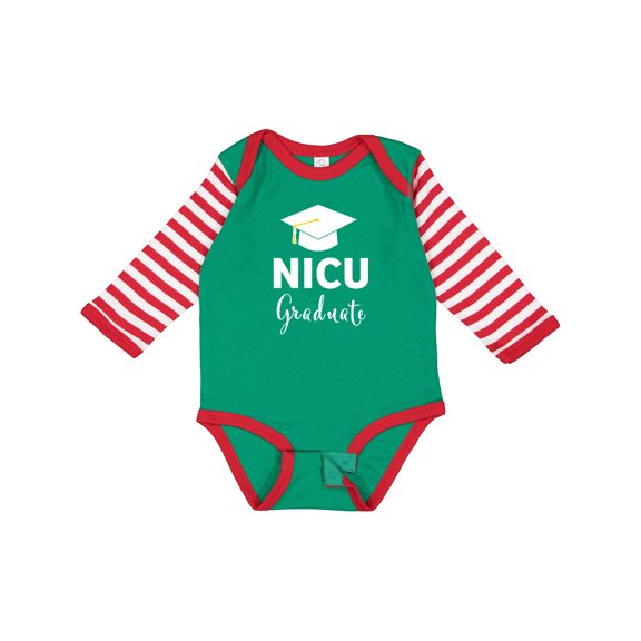 Inktastic Graduation Hat-nicu Graduate Boys or Girls Long Sleeve Baby Bodysuit