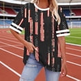 thumbnail image 3 of WPPGONE USA T Shirt for Women Plus Size Crewneck Short Sleeve Summer Casual Loose Fit Patriotic Tops 4th of July Graphic Tee American Flag Stars Stripes Red White and Blue Outfits, 3 of 6