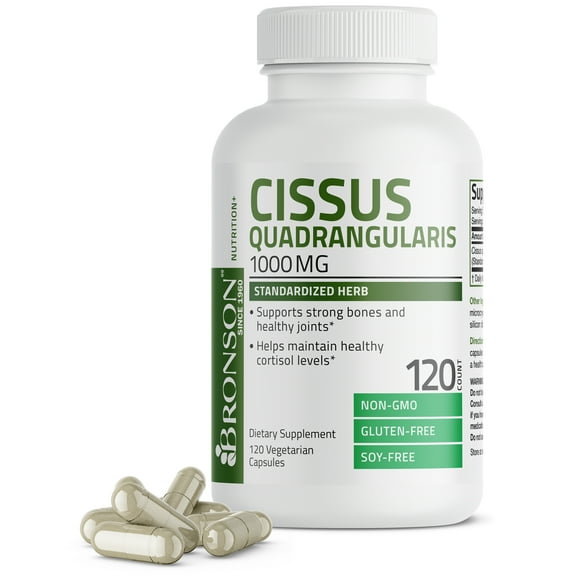 Bronson Cissus Quadrangularis 1000 mg - Strong Bones & Healthy Joints - Non-GMO, Gluten Free, Soy Free, 120 Vegetarian Capsules
