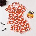 thumbnail image 2 of Tisuna Halloween Womens Pajamas Set Pumpkin Ghost Print Short Sleeve Button Down Tops And Shorts Sleepwear Pjs Sets Cute 2 Pieces Housewear S-XXL, 2 of 9