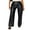 Black, variant on Canrulo Women High Waist Faux Leather Pants Straight Wide Leg Leggings Pants Slim Streetwear Brown M