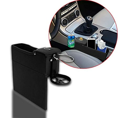 Handy Seat - Zento Deals Driver Side Super Handy Black Car Console Seat Side Coin Holder Cup Holder Storage Organizer –Cellphone, Wallet, Keys and the likes Holder Closer to your Body Box Organizer