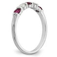 thumbnail image 6 of 14K White Gold Ring Band Wedding Diamond Round Ruby Red, Size 7, 6 of 7