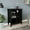 Black, variant on Gray Bar Cabinet With Six Wine Rack And Spacious Open Shelf Area Built-in Organized Storage