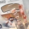 thumbnail image 3 of Press on Nails DZPGUONIZ, punta corta, cuadrada, francesa, 24 unidades, 3 of 7