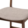 thumbnail image 6 of Baxton Studio Larine Modern and Contemporary Light Gray Fabric Upholstered Walnut Finished 2-Piece Wood Counter Stool Set Set, 6 of 9