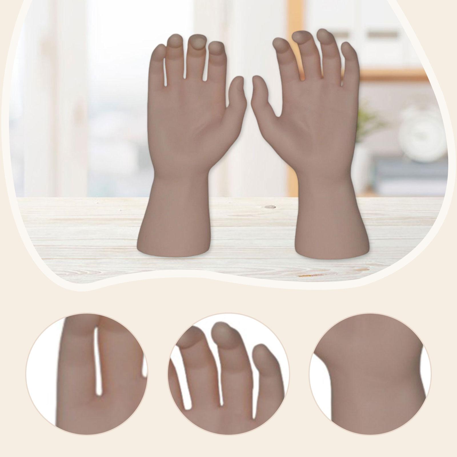 Dualoai Male Hand Models Decorative Easy to Clean Maintain PVC Human Hand Mannequins Skin Color