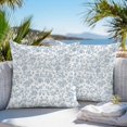 thumbnail image 3 of Throw Pillow Covers 20x20 Inch Set of 2, Light Blue Flower Waterproof Outdoor Pillow Covers, Vintage Farmhouse Boho Leaf Spring Decorative Cushion Pillowcases for Couch, Sofa, Bed, Garden, Patio, 3 of 9