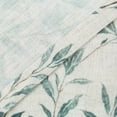 thumbnail image 6 of VOGOL Linen Textured Leaves Printed Window Drapes, Country Style Light Filtering Curtains for Bedroom, Grommets, W52"xL63", One Panel, Teal, 6 of 8
