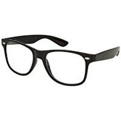 Fashion Retro Unisex Mens Womens Black Clear Lens Nerd Geek Glasses Eyewear