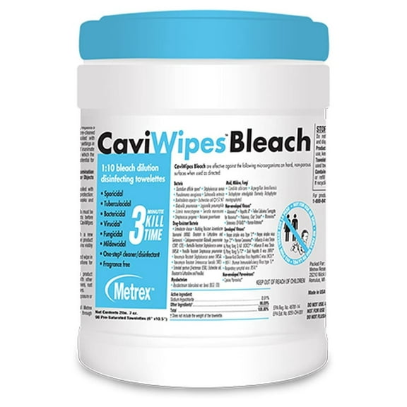 CaviWipes Bleach Pre-Saturated Disinfecting Towelettes 90 ct.