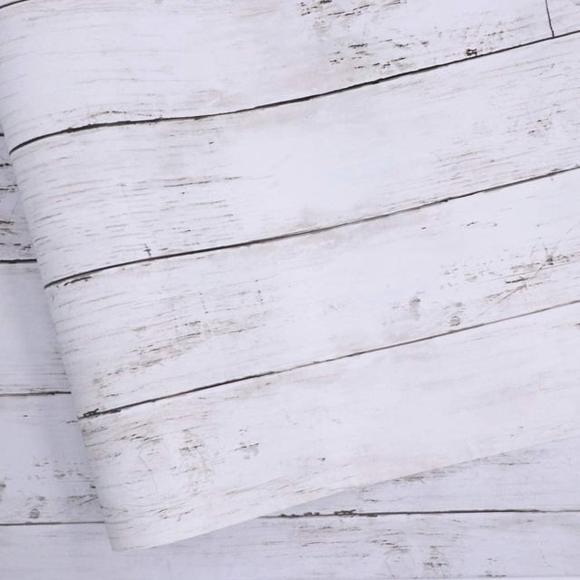 Papel Tapiz Abyssaly Autoadhesivo Despegar y Pegar Decoración 17x118pulg para Sala de Estar Dormitorio Gabinetes Madera Blanco/Gris Abyssaly A884545