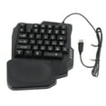 thumbnail image 1 of Teclado para juegos de una mano, 35 teclas, resistente al agua, reposamanos ancho, negro, para una sola mano, para juegos de ordenador y móviles., 1 of 14