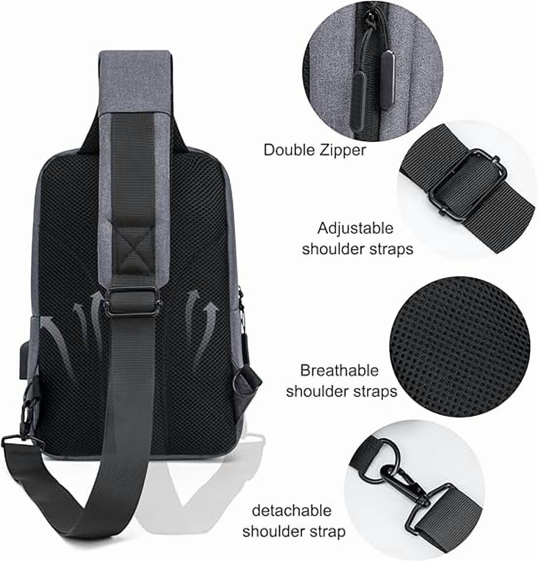 Kabaqoo Crossbody Sling Bag for Travel Work, Shoulder Chest Backpack for Men and Women