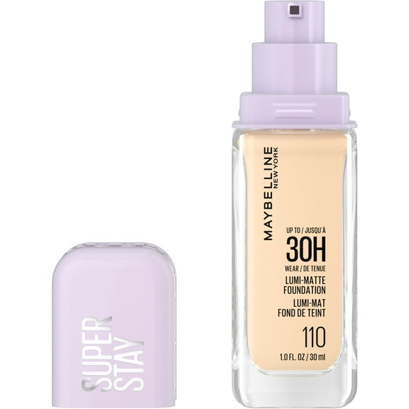Maybelline Super Stay Lumi-Matte Foundation Makeup, 110, 1 fl oz