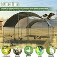thumbnail image 3 of Aukfa Chicken Coop, 25 ft Large Chicken Run Cage Outdoor, Heavy Duty Metal Frame, Dome Roof, Silver, 3 of 10
