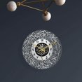 thumbnail image 1 of Round 12 inch Islamic Calligraphy Muslim atomic Religious Pendulum Wall Clock Muslim Eid Silver, 1 of 9