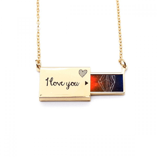 Brown Crystal universo Sky Fantasy Star Sobre de carta de amor, collar y joyas colgantes
