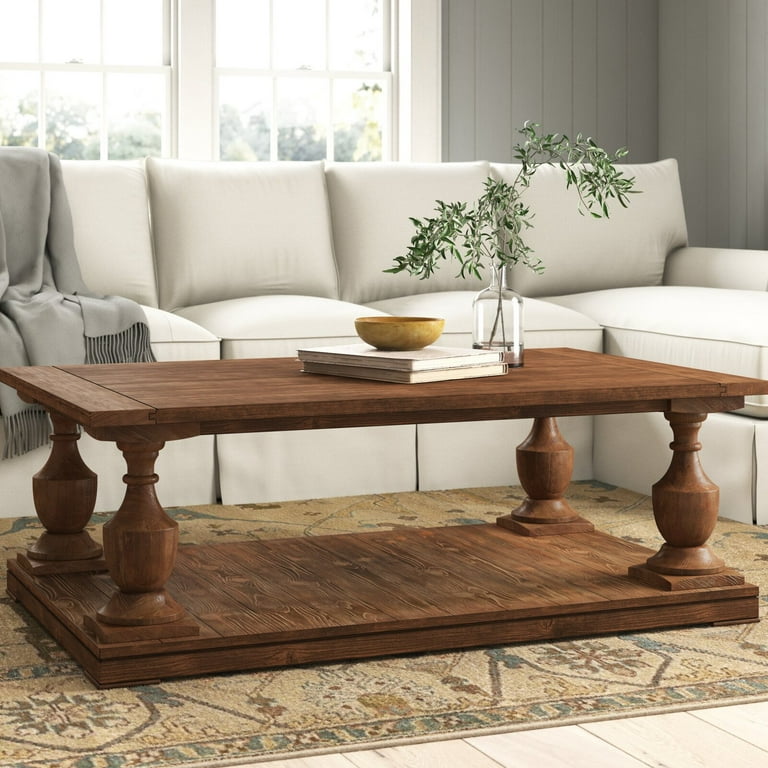 Shameka Solid Wood Floor Shelf Coffee Table with Storage Base Manufactured Wood Type MDF Additional Tools Required Screw Driver