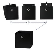 Mainstays Collapsible Fabric Cube Storage Bins (10.5 x 10.5), Rich Black, 4 Pack